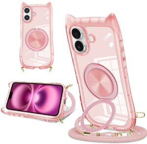 iPhone 16plus �p �X�}�z�P�[�X �L���f�U�C�� �V���v���Ńt�@�b�V���� 360° ��]�X�^���h�t�� iPhone 16plus �X�}�z�P�[�X ����~�� ���΂ݖh�~ �S�ʓI�ȕی� �������߉\�ȃl�b�N�X�g���b�v�t