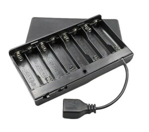 Sound Wave ((ON/OFF�X�C�b�`�t��)) USB���X �P�[�u���t �d�r�{�b�N�X �P3�d�r×8�{�p ���� 12V �d�r�P�[�X �d�r�z���_�[ USB-A �A���J��AA�d�r LED���C�g�X�g���b�v�ƃ��W�R�� ���̑��d�q�@��p USBf