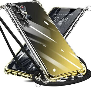 Galaxy S22 Ultra ケース グラデーション色 SC-52C SCG14 ケース 肩掛け 斜めかけ クリア TPU 耐衝撃 ギャラクシー S22 Ultra カバー ストラップ付き 透明 お洒落 ショルダー ス 一体型 落下防止 防塵