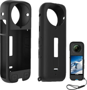 Insta360 X5 / X4 用 ケース カバー 保護ケースInsta360 X5 / X4 アクションカメラ 用保護カバー シリコン素材 傷防止 全面保護 耐衝撃 軽量 放熱設計 滑り止め (ブラック)