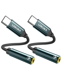 LOKUKA usb c �C���z���W���b�N 2�Z�b�g ���ϋv �ʘb/���ʒ���/���y�Đ��Ή� type c �C���z���ϊ��A�_�v�^ MacBook/iPad Pro/Air/Android/usb type c �@��p 20cm LC1