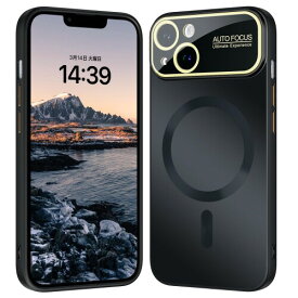 GUAGUA iPhone 14 ケース MagSafe対応 いPhone 14 大きな窓 マグネットケース TPU+PC マット感 カバー 耐衝撃 耐指紋 傷防止ワイヤレス充電 ガラス製カメラレンズ HDカバー付き iPhone 14 6.1インチ 保護