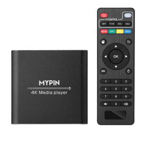 MYPIN Rt4KfBAv[[A8TB HDD/USBhCu/TFJ[h/H.265 MP4 PPT MKV AVIΉ HDMI/AV/o͂USB}EX/L[{[h-HDMIő7.1TEhΉ (ubN)