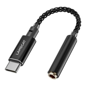 LAMSCAT �^�C�vC �C���z���ϊ� �A�_�v�^ Type-C �C���z���W���b�N���ʒ��� �|�[�^�u�� iPad pro Google Pixel Xperia Samsung Galaxy �Ȃǂ�Type-C�|�[�g�̃f�o�C�X�ɑΉ� (384KHz/32bit-C-3.5MM)