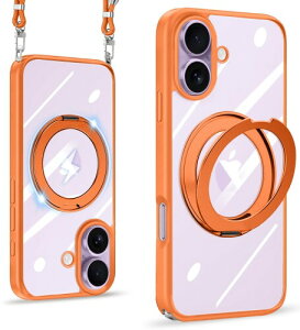 NISIILNG iPhone 17 �p �P�[�X �N���A �V�����_�[ MagSafe�Ή� �����O 360°��]�X�^���h ���C�����X�[�d�Ή� ��phone17 �J�o�[ �ϏՌ� ���� ���΂݂Ȃ� �A�C�t�H��17 �X�}�z�P�[�X ��|�� ���|�� ��