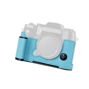 SIUTATDSH カメラハーフケース、富士フイルム 富士 X-T50 XT50 対応、ビンテージメタル本革インスタントカメラ保護ケース スタイリッシュ ポータブル 耐衝撃 (ブルー S)