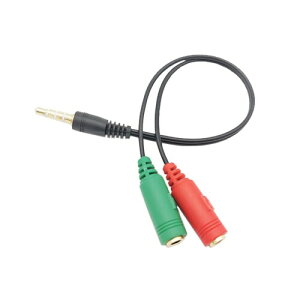 AKKerds ヘッドホン+マイク用変換アダプタケーブル ヘッドホン変換線 3極(メス)x 2 to 4極(オス)ヘッド ヘッドホン・マイク分配ケーブル 3.5 mm