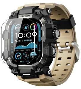 ULTIMAL �ɑΉ� Apple Watch Ultra 3/Ultra 2/Ultra�i49mm�j�p �o���h��̌^�ی�P�[�X �����K���X�t�B�����t�� TPU �ϏՌ� ���ϋv �ȒP���� �ʋC�� �A�E�g�h�A/�X�|�[�c���� �f�U�[�g�C�G���[