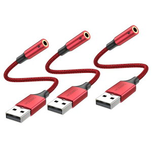 MOSWAG USB �I�[�f�B�I �ϊ��A�_�v�^ �O�t�� �T�E���h�J�[�h 4�� TRRS �ϊ� usb-3.5mm �I�[�f�B�I�P�[�u�� �C���z���A�w�b�h�t�H���APC�A���b�v�g�b�v�ALinux�A�f�X�N�g�b�v�APS4�A���̑��̃f�o