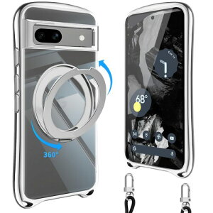 Loodoomo Google Pixel 7a �p�� �P�[�X �V�����_�[ �����O�t�� �N���A �s�N�Z��7a ���|��(�V���o�[)