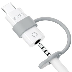 BOMIE USB C to 3.5mm �C���z���W���b�N �ϊ��A�_�v�^�[ �C���z���W���b�N �ϊ� �^�C�vc 3�� 4�� DAC�`�b�v���� Hi-Fi���� ���ʒ���/�ʘb/���y�Ή� �L���R���g���[�� �����h�~�݌v Phone 17/16/15 �V��