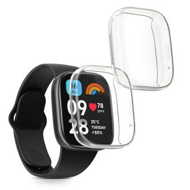 kwmobile 2x ケース 対応: Xiaomi Redmi Watch 3 Active カバー - フルカバー シリコン 耐衝撃 全体保護 透明