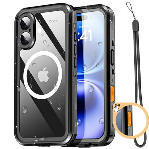 AICase hP[X iPhone 16 Plus Ή MagSafe hAhoAϏՌAIP68 F Sgی S Jo[ ubN