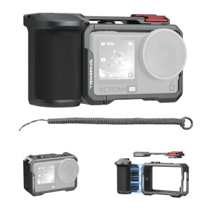 Freewell Creator Pro Cage DJI Osmo Action 6�p Xplorer�O���b�v�t�� - �N�C�b�N�R�l�N�g�}�E���g�A�R�[���h�V���[�A1/4�C���`-20�X���b�h+ALAI�|�W�V���j���O�z�[���A�ϏՌ��A���~�j�E�����O�L�b�g