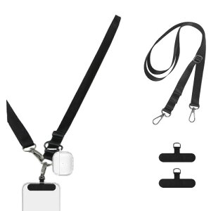 (Liruvana) スマホストラップ 携帯ストラップ 全機種対応 斜めがけ ショルダーストラップ 長さ調整自在 90-160cm 落下防止 高耐久ナイロン製 Dリング付き 軽量 iPhone Android 対応 男女兼用