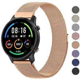 (Vanjua) 22mm バンド for Xiaomi Mi Watch S1 Active / S1 / S1 Pro/Color Sport/Color 2 / Xiaomi Mi Watch バンド ミラネーゼ 交換ベルト 交換バンド コンパチブル Xiaomi Mi Watch/Mi Watch S1/S1 Active/S1 Pro (ローズゴールド