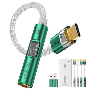 FEYUCOC MAX �C���z�� �w�b�h�z���A�_�v�^�[ �|�[�^�u���A���v Type-C DAC �h���O�� 32Bit/384kHz �n�C���] �����^ CX31993+MAX97220 �f���A���`�b�v �����݌v Type-C����AUX USB-A�A�_�v�^�[�t�� ���ҒP