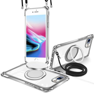 GULEIYAA iPhone 8 Plus �p �P�[�X �c�����Ή� 360° ��]�X�^���h �����O �}�O�l�b�g���� MagSafe �Ή� ���C�����X�[�d�Ή� �� phone 8plus �P�[�X ���|�� �΂߂��� ��|�� �ϏՌ� �ԍڃz���_�[ �Ή�