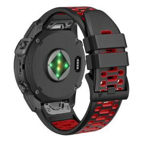 RosMank 26mm Quickfit �E�H�b�`�o���h Garmin Fenix 8 AMOLED 51mm/7X Pro/7X/6X Pro/6X/5X �Ή��AEnduro 3/Descent Mk3i/Instinct 2X/Tactix 7/Quatix 7X �p�V���R�������p�X�g���b�v, ����
