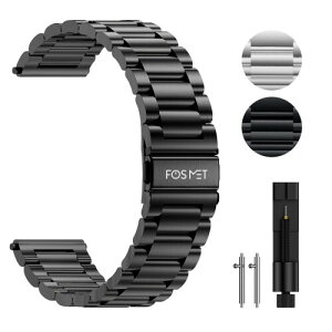 (FOSMET) �X�}�[�g�E�H�b�` �x���g 22mm �X�e�����X �T�C�Y�����p�H��Z�b�g (�x���g���F22mm) (�u���b�N)