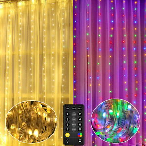 LEDイルミネーションライト 16色 TPEフレキシブル素材 高輝度 カーテンライト 柔光大粒子LED TPE超耐久性シース 6本連結可能 USB式 多機能リモコン 屋外 室内 電飾 クリスマス/新年/結婚式/誕