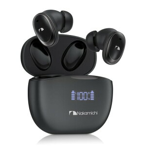 Nakamichi ���C�����X�C���z�� Bluetooth5.3 ENC�m�C�Y���_�N�V���� �u���[�g�D�[�X�C���z�� �n���Y�t���[�ʘb �ő�28���ԉ��y�Đ� �J�i���^�C���t�H�� ��x�� LED�d�ʕ\�� ���{�ꉹ���v�����v