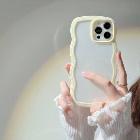 iphone15 ケース 韓国 おしゃれ シンプル 波状エッジ 透明 2in1 あいふぉん15 ケース iphoneケース 創意 個性 超軽量 薄型 スマホケース スマホカバー 指紋防止 擦り傷防止 全面保護 アイフォン