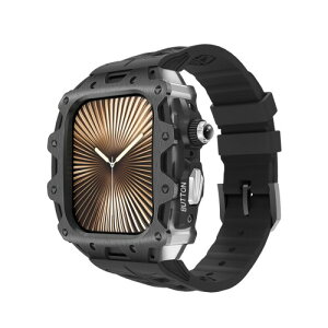 AHNHSKY Apple Watch �o���h 46mm �P�[�X �J�o�[ �ϏՌ� ���h�~ �X�|�[�c�o���h �A�b�v���E�H�b�` �o���h iWatch Series 11/10 46 mm �ϋv�� �ϏՌ� �����h�~ ���h�~ �u���b�N(46mm, �u���b�N)