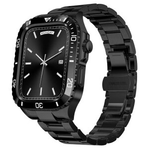 BinGeLi �R���p�`�u�� �A�b�v���E�H�b�` �o���h �P�[�X�t�� �X�e�����X �x���g ��̌^ Apple Watch 9/8/7 45mm SE2/6/5/4/SE 44mm�Ή� �ϏՌ��� �ϋv�� �| ���^�� �P�[�X �����Y Watch �ی� �J�o�[ �f���b