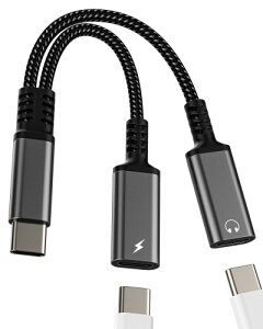 �f���A��USB C�W���b�N�A�_�v�^�[�i2in1�jType-C�C���z�����[�d�P�[�u�� �Ή�iPhone 16 15 Pro MAX�p Apple�I�[�f�B�I�C���z�� �Ή�Samsung S25 �Ή�iPad�p�w�b�h�z���Ή�