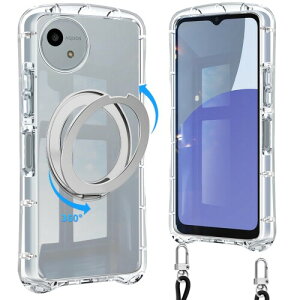 Loodoomo AQUOS Wish4 �p�� �P�[�X �V�����_�[ �����O�t�� �N���A �E�B�b�V��4 SH-52E ���|�� �S����