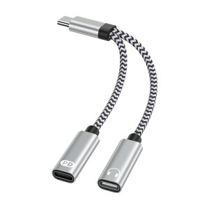 �^�C�vC �C���z���W���b�N 2in1�ϊ��C���z���W���b�N iPhone �C���z�� �ϊ� �A�_�v�^ USB �I�[�f�B�I �ϊ��A�_�v�^ ��� DAC���� Hi-Fi���� PD60W�}���[�d �[�d���Ȃ���C���z�� �^�C�vc i-Phone17/1