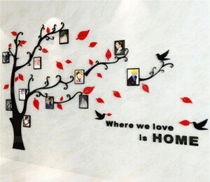 ウォールステッカー 3D立体 DIY ツリー 壁シール 壁ウォールステッカーアクリル ウォールステッカー おしゃれ フォトフレーム 壁 シール リビングルーム ベッドルーム 部屋飾り 居間 寝