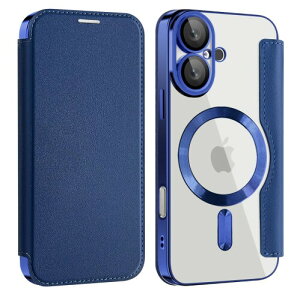 iPhone 16 ケース 手帳型 magsafe対応 6.1インチ 背面 透明 クリア 財布型 アイフォン 16 ケース マグセーフ 手帳 ワイヤレス充電対応 カード入れ PU革 レザー スマホケース 軽量 薄型 防塵 耐衝