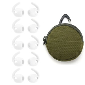 umvowuxa Galaxy Buds 3 ��p �C���[�t�b�N ����~�� �z���C�g 5 �� + �I�b�N�X�t�@�u���b�N �ϖ��� �O���[�� �A�E�g�h�A �g�ю��[�o�b�O