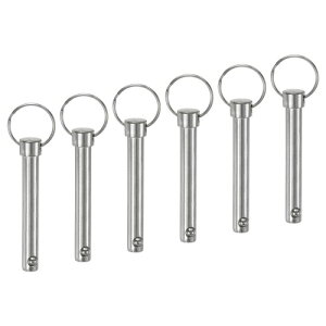 M METERXITY 6パック リリースピン 直径3/8インチ(10mm) 使用長さ2.56インチ(65mm) 船舶建造/ボート/トレーラー用 2.76インチ(70mm)全長ビミニ トップピン