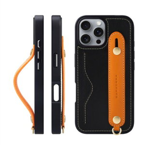 HANATORA for iPhone 16ProMax �P�[�X �{�v �ϏՌ� �w�ʃx���g �X�g���b�v�����O �X�}�z�P�[�X �X�}�z �X�^���h�@�\ �l�b�N�X�g���b�v �t�� �C�^���A�����U�[ �M�t�g �u���b�N+�I�����W CGH-16ProMax