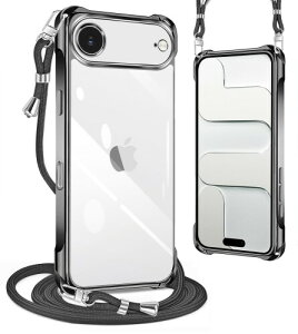 PAILAIMEN iphone air �p�� �P�[�X 2025�N���� �N���A �l�b�N �V�����_�[ ��phone air �P�[�X �ϏՌ� �X�g���b�v�t�� �A�C�t�H��air �J�o�[ ���� TPU ���^ �y�� �X�}�z �V���R�� �J�o�[ �R�t�� �΂߂�