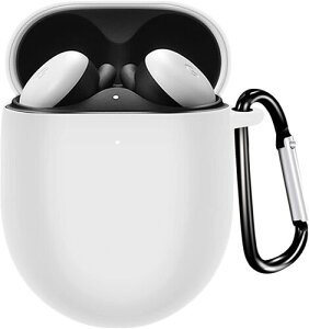 ANYOI Google Pixel Buds Pro 用 ケース 全面保護カバー シリコンケース 軽量 防塵 耐衝撃 装着充電可能 全面保護 キズ防止 紛失防止 Google Pixel Buds Pro 対応 (ホワイト)
