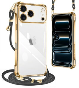 PAILAIMEN iphone 17 pro �p�� �P�[�X 2025�N���� �N���A �l�b�N �V�����_�[ ��phone 17 pro �J�o�[ �ϏՌ� �X�g���b�v�t�� �A�C�t�H��17 pro �X�}�z�P�[�X ���� TPU �X�}�z �V���R�� �J�o�[ �R�t�� �΂�