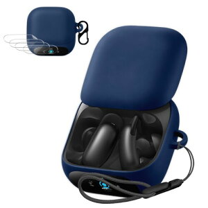 For Anker Soundcore Liberty 5 Pro �p �P�[�X �J�o�[ +4���t�B���� ���C�����X �C���[�z�� �V���R�� �ی�P�[�X �i�J���r�i�t��+�X�g���b�v�t���j �����h�~ �L�Y�h�~ �ϏՌ� �����[�d�\ �h�� �h