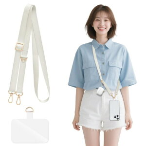 (Yeepan) スマホ ストラップ 斜めがけ 首掛け 肩掛け iphone&Android 全機種対応 携帯 スマホ ショルダー 人気 長さ調節可能 140cm 幅 2cm タグパッチ1枚入り 耐久性 軽量 丈夫 多機能 落下 忘れ物