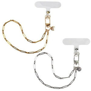 RuiChy 金属製 ハンドストラップ 2本セット、落下・紛失防止 携帯ストラップ 透明ストラップホルダー付き 全機種対応、おしゃれ 電話チェーン 携帯電話のチャーム USBメモリ/鍵/マスコッ