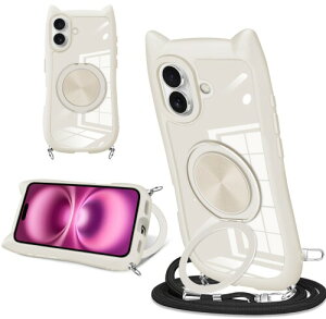 iPhone 16plus �p �X�}�z�P�[�X �L���f�U�C�� �V���v���Ńt�@�b�V���� 360° ��]�X�^���h�t�� iPhone 16plus �X�}�z�P�[�X ����~�� ���΂ݖh�~ �S�ʓI�ȕی� �������߉\�ȃl�b�N�X�g���b�v�t