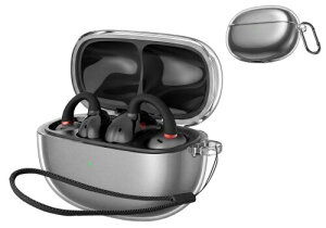 For EarFun Clip 2 �P�[�X�N���A TPU�f�� ��̌^�X�C�b�`�ی�J�o�[ �����[�d�\ �Ռ��z�� �h�� �h�o �y�� �����h�~�p�̃t�b�N�𓋍ڂ��� �X�����\�t�g �P�[�X�J�o�[ �����h�~�i�N���A�j