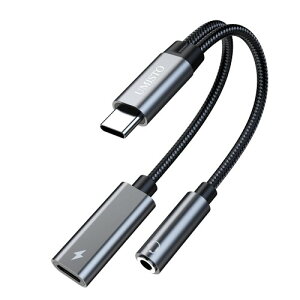 UMISTO 2-IN-1 ^CvC CzϊA_v^[ PD 60W}[d - USB Type-C to 3.5 mm zA_v^[ [d iCP[u USB DAC`bv MacBook Air Pro iPad Pro Google Pixel Xperia Aquos Type-C @