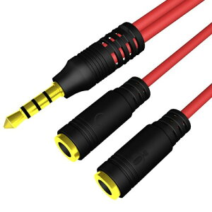 イヤホン分岐ケーブル イヤホンジャック 通話可能 二股 2分配 3.5mm分配ケーブル 15cm 4極ミニプラグオス to 2x4極ステレオメス 金メッキ パソコン ヘッドホン ヘッドフォン スピーカ タブレ