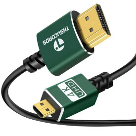 Thsucords 柔らかい HDMI マイクロタイプDオス to HDMI タイプAオス ケーブル 2M. 薄型ウルトラスリム&フレキシブル Micro HDMI 3D/4K@60Hz/18gbps/1080P GoPro/デジカメ/アクションカメラなどに 適格請求書