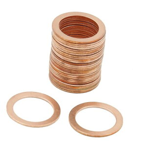 Emsoulnioi �V�[�����O�K�X�P�b�g 30pcs M18 ������ �t���b�g���b�V���[ �V�[�����O�K�X�P�b�g �ԓ� 24mm�O�a 18mm���a 1mm���� �������i �ڍ� �ϔM �ϖ� �������O (M18*24*1mm)