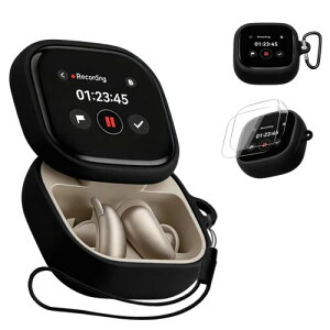 For Anker Soundcore Liberty 5 Pro Max �p �P�[�X �J�o�[ + 2���t�B���� KONXISA �V���R���P�[�X �ϏՌ� �h���h�o �E�H�b�V���u�� �i�J���r�i�t��+�X�g���b�v�t�� �j ���p���₷�� �����[�d�\ ����